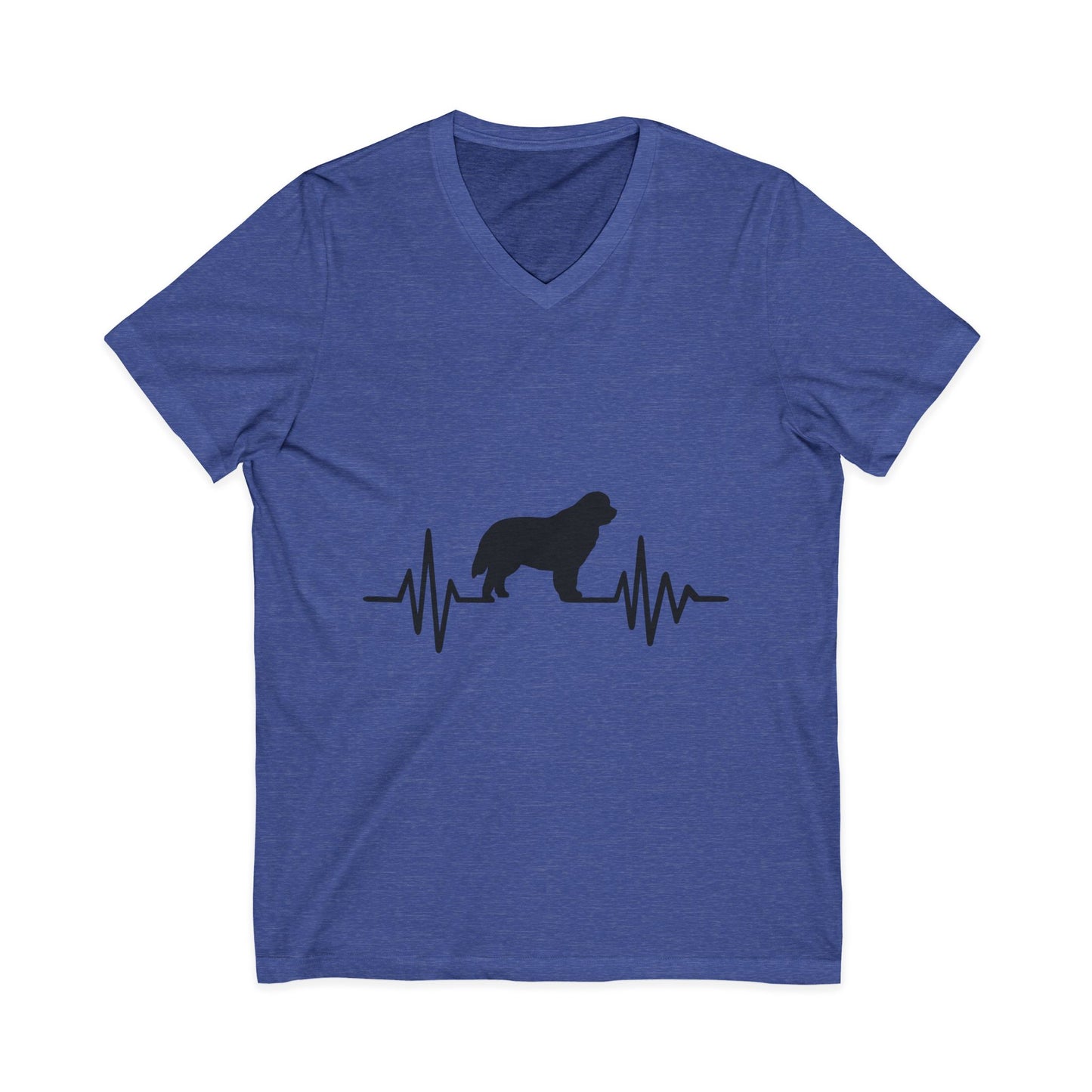 My Heart Beats For Newfies Unisex Short Sleeve V-Neck Tee