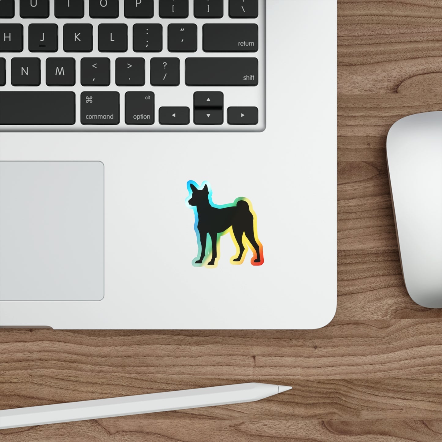 Basenji Silhouette Holographic Sticker