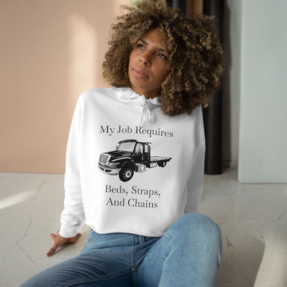 Beds, Straps, And Chains Women's Crop Hoodie