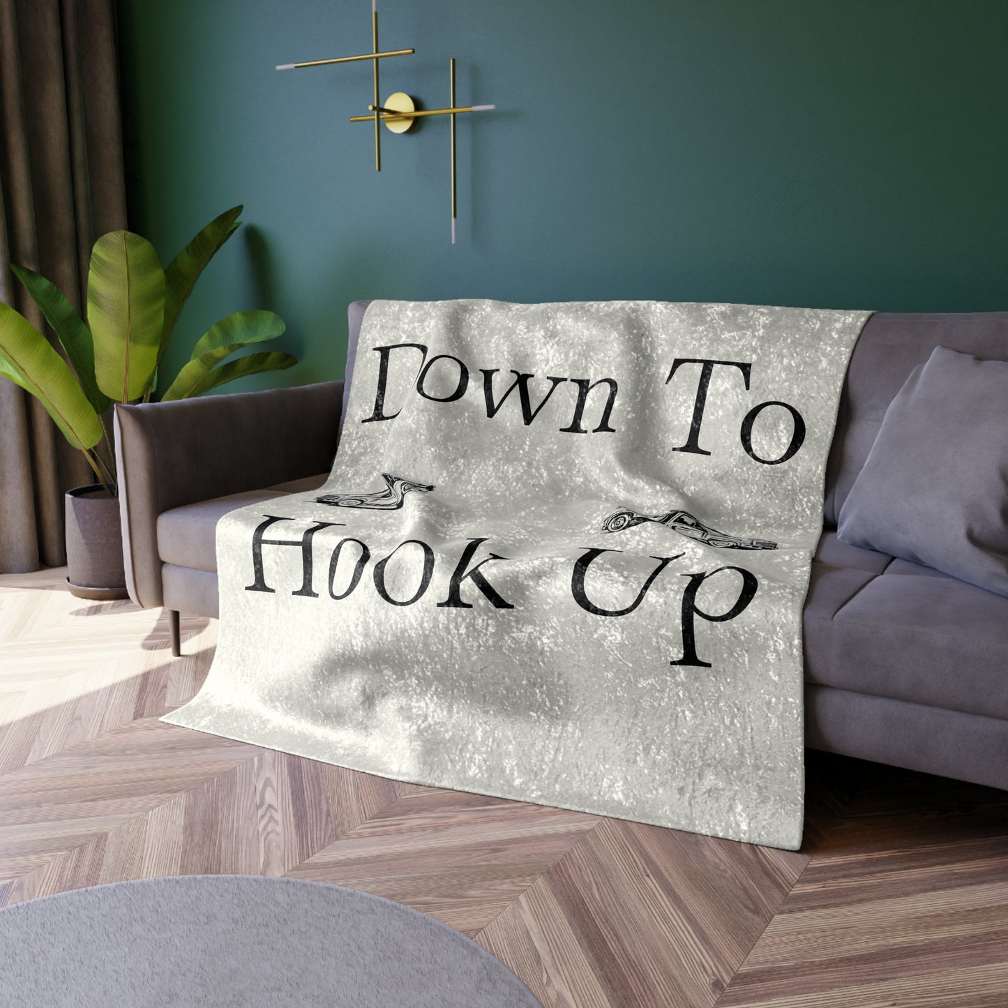 Down To Hook Up Crushed Velvet Blanket