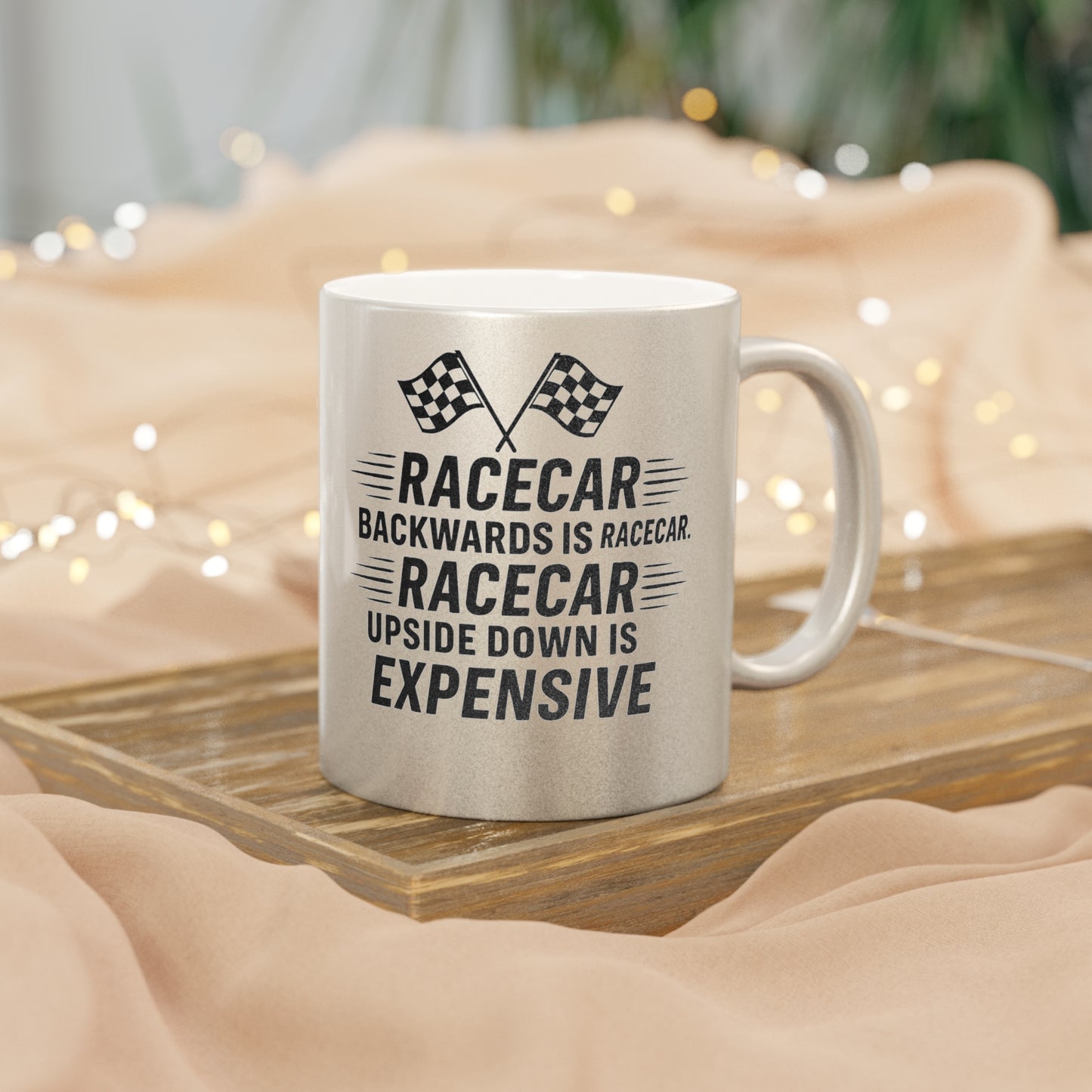 Racecar Backwards Metallic Coffee Mug