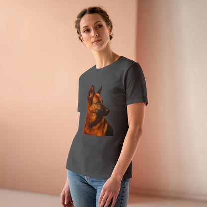 German Shepherd Head Women's Short Sleeve Crewneck Tee