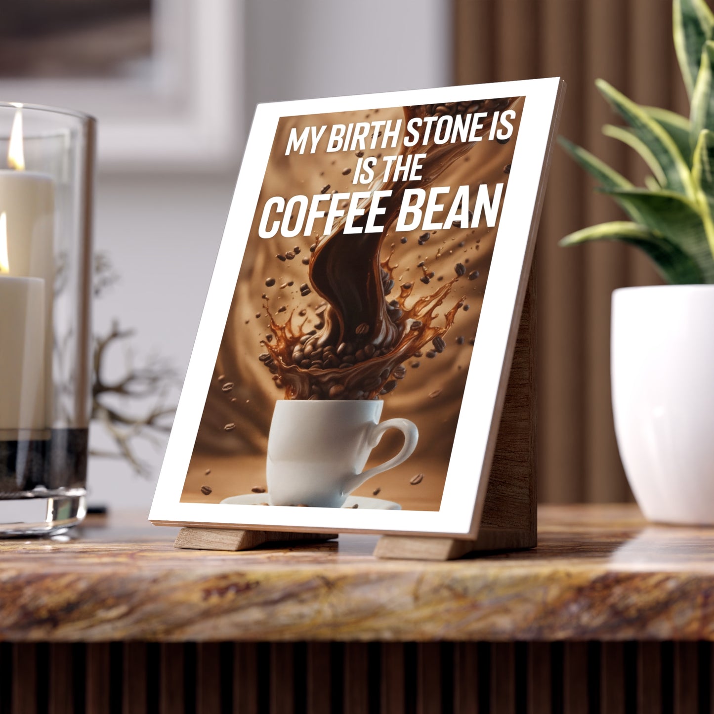 Birth Stone Ceramic Photo Tile