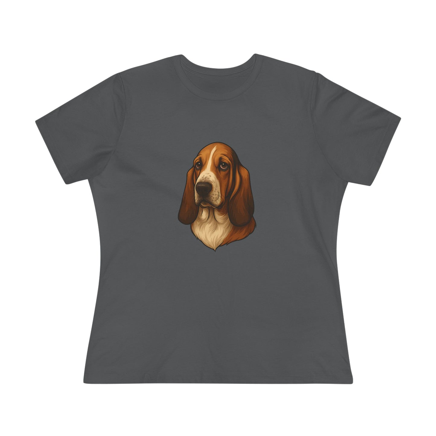 Basset Hound Head Women's Short Sleeve Crewneck Tee