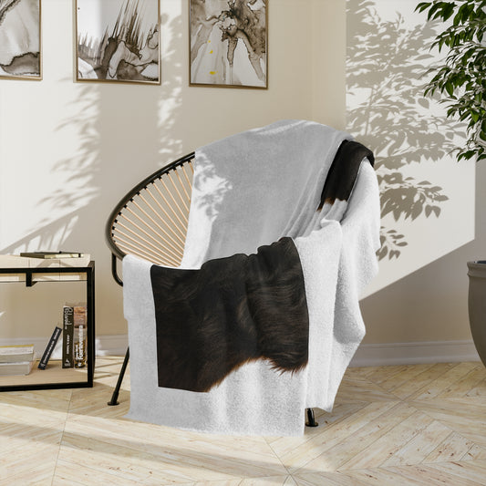 Newfie Head Velveteen Microfiber Blanket