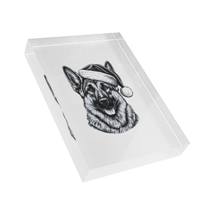Santa Paws German Shepherd Acrylic Photo Block