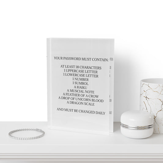 Password Acrylic Photo Block