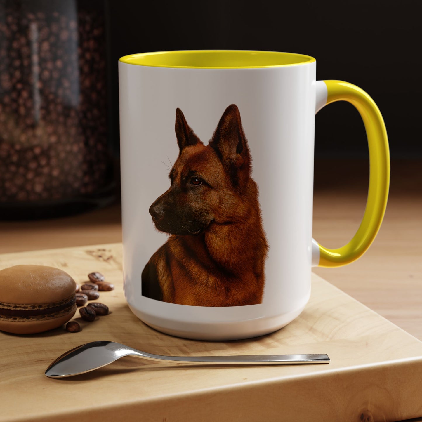 German Shepherd Head 2-Tone Coffee Mug