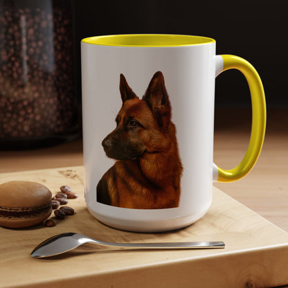German Shepherd Head 2-Tone Coffee Mug