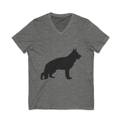 German Shepherd Silhouette Unisex Short Sleeve V-Neck Tee