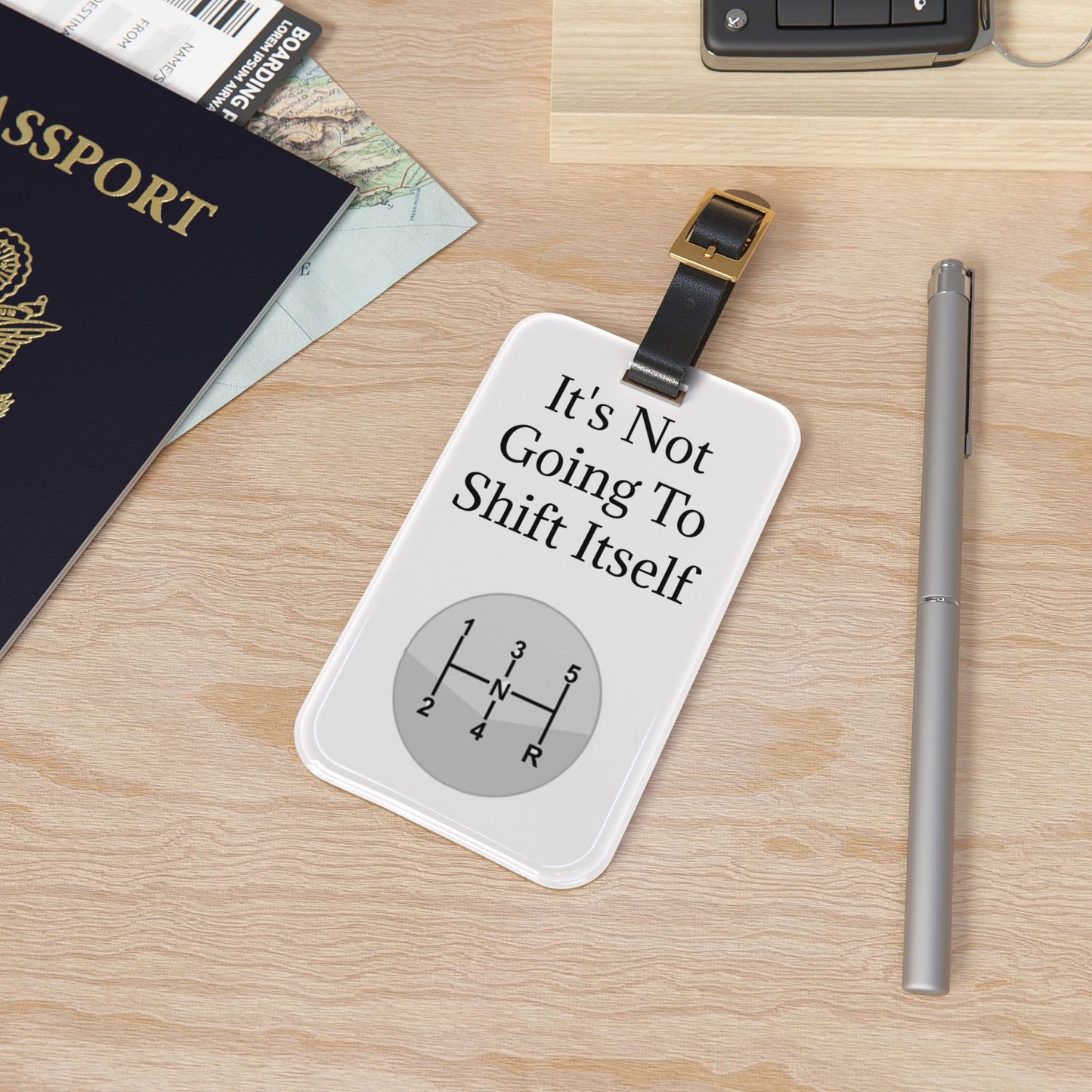Shift Itself Leather Strap Luggage Tag