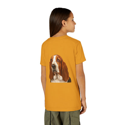 Basset Head Youth Unisex Short Sleeve Crewneck Tee