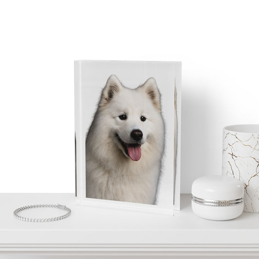 Samoyed Head Acrylic Photo Block