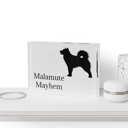 Malamute Mayhem Acrylic Photo Block