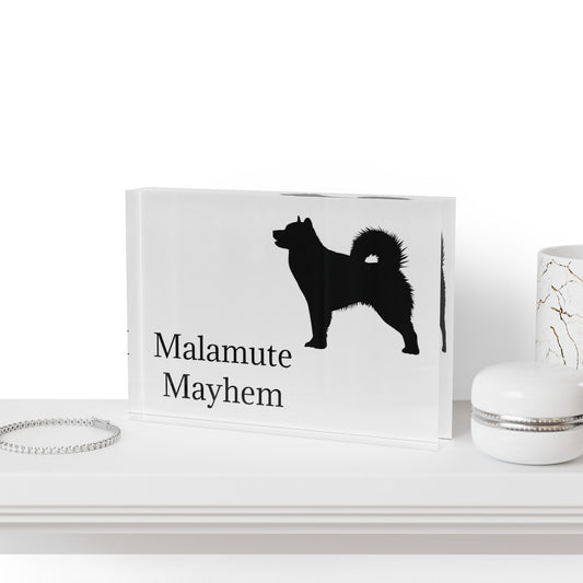 Malamute Mayhem Acrylic Photo Block