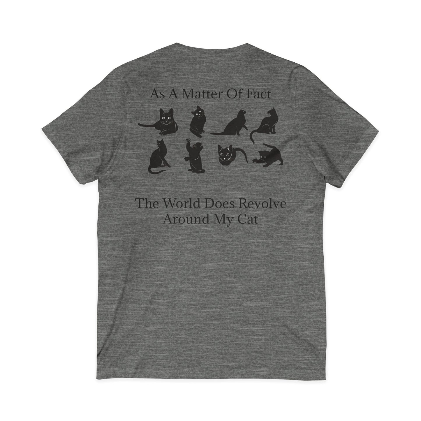 Matter Of Fact Cat Unisex Short Sleeve V-Neck Tee