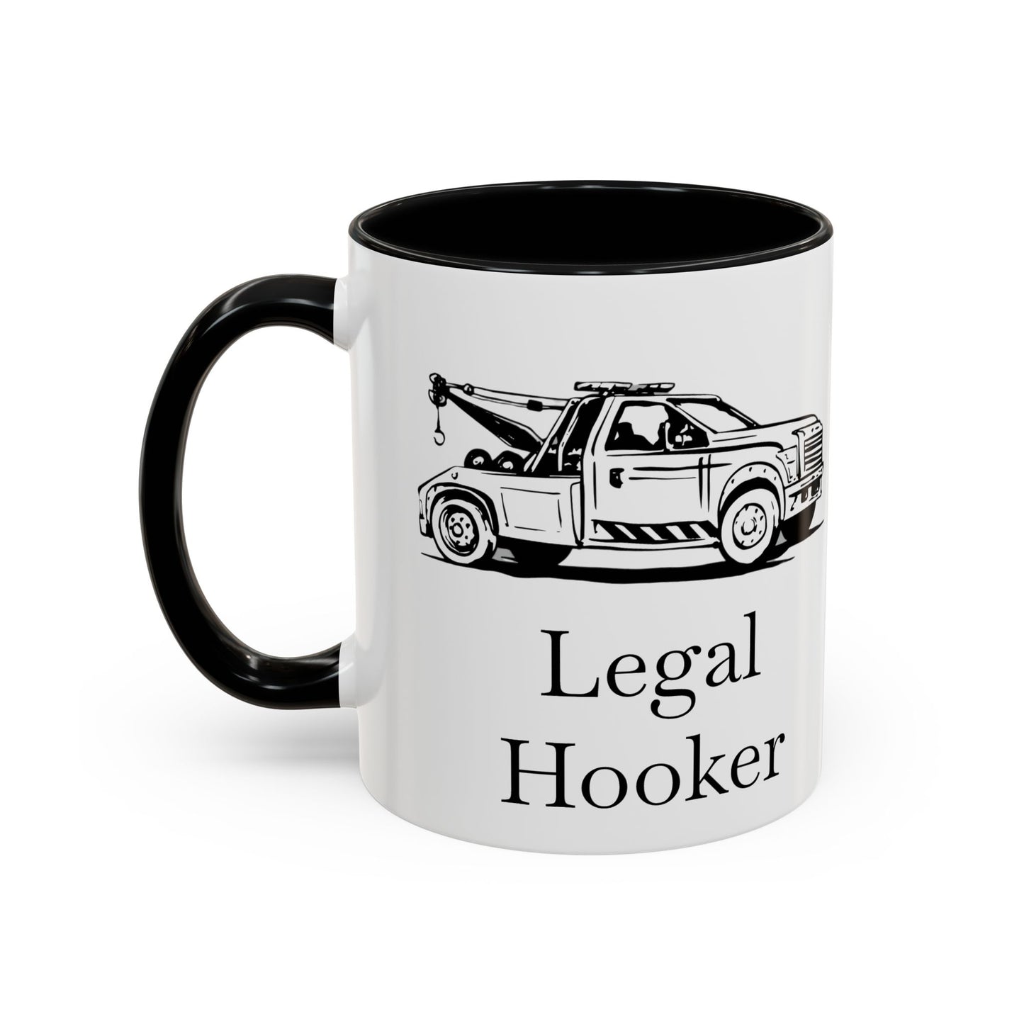 Legal H**ker Wheel Lift Tow Truck 2-Tone Coffee Mug