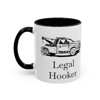 Legal H**ker Wheel Lift Tow Truck 2-Tone Coffee Mug