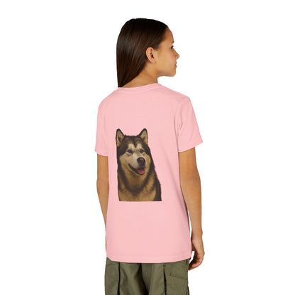 Malamute Head Youth Unisex Short Sleeve Crewneck Tee