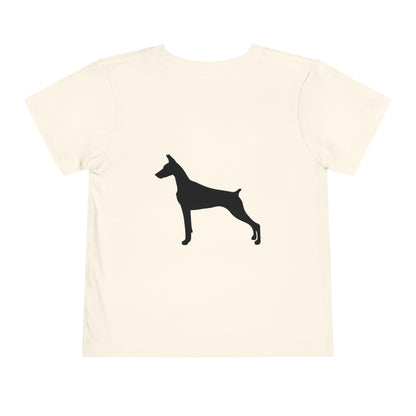 Doberman Silhouette Toddler Unisex Short Sleeve Crewneck Tee