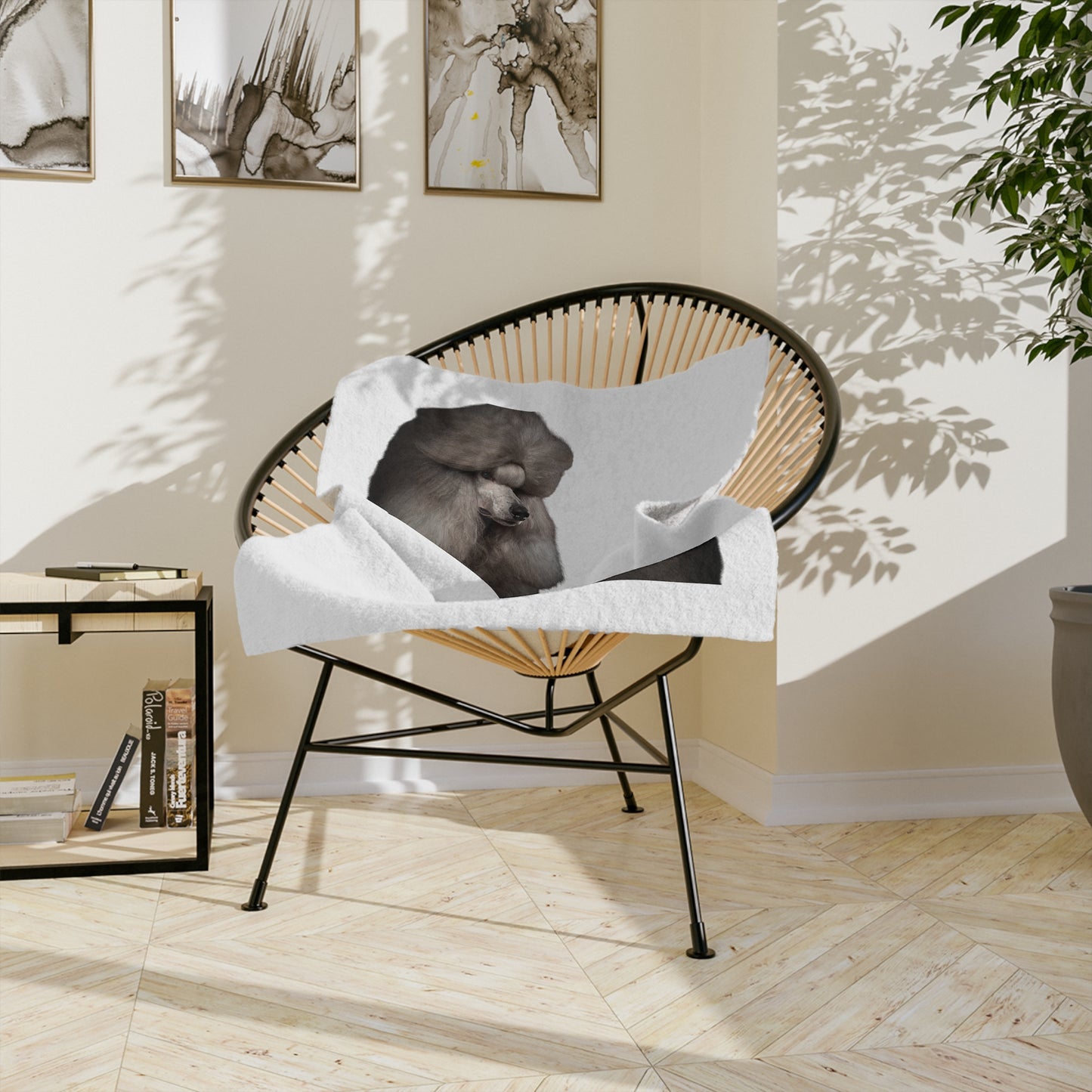 Poodle Head Velveteen Microfiber Blanket