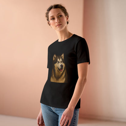 Malamute Head Women's Short Sleeve Crewneck Tee