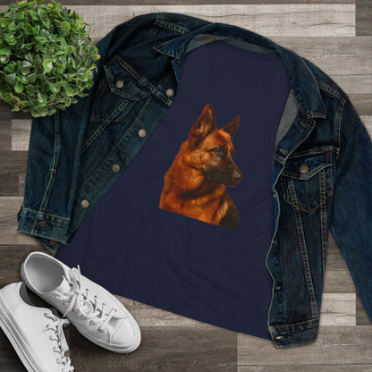 German Shepherd Head Women's Short Sleeve Crewneck Tee