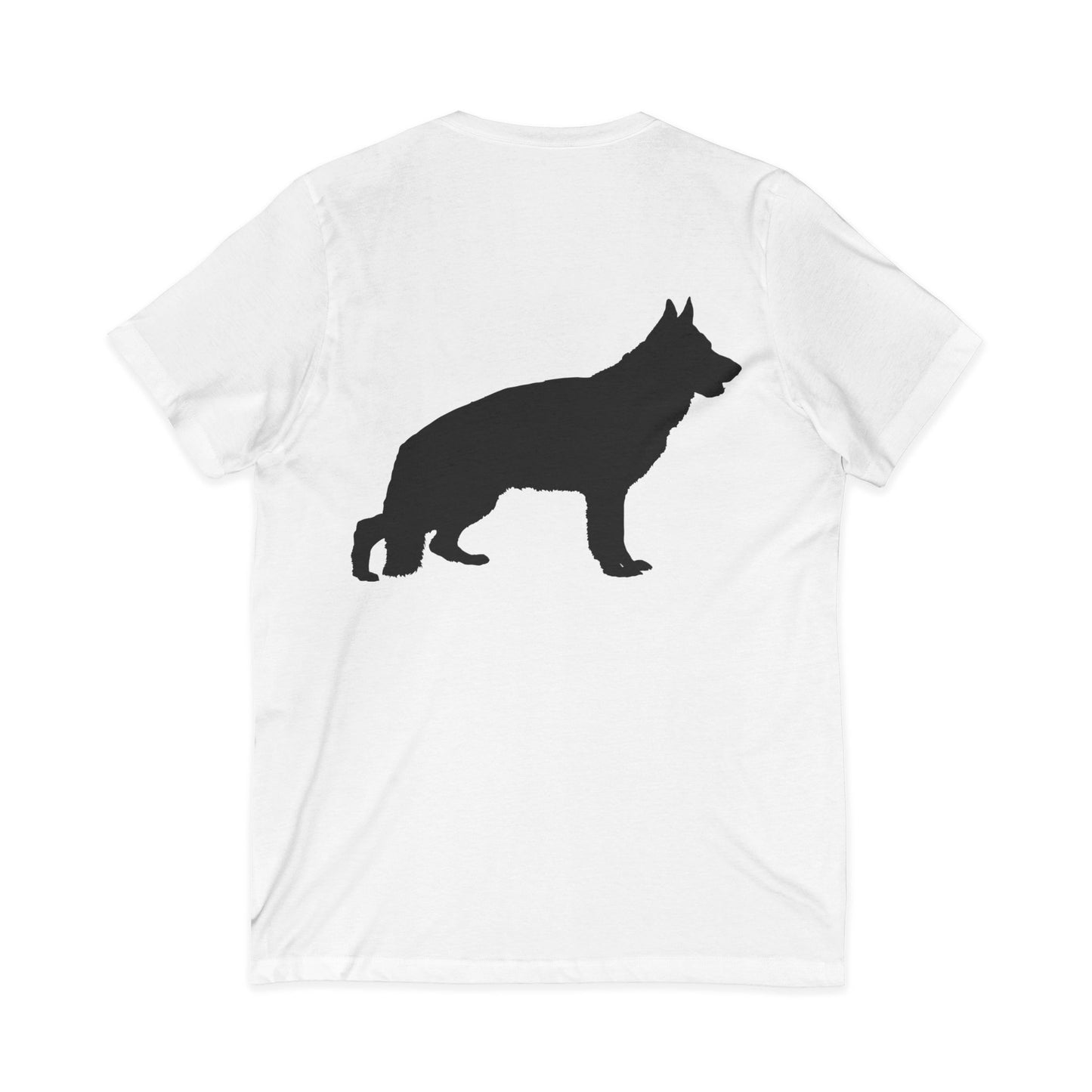 German Shepherd Silhouette Unisex Short Sleeve V-Neck Tee