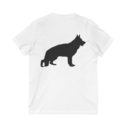 German Shepherd Silhouette Unisex Short Sleeve V-Neck Tee