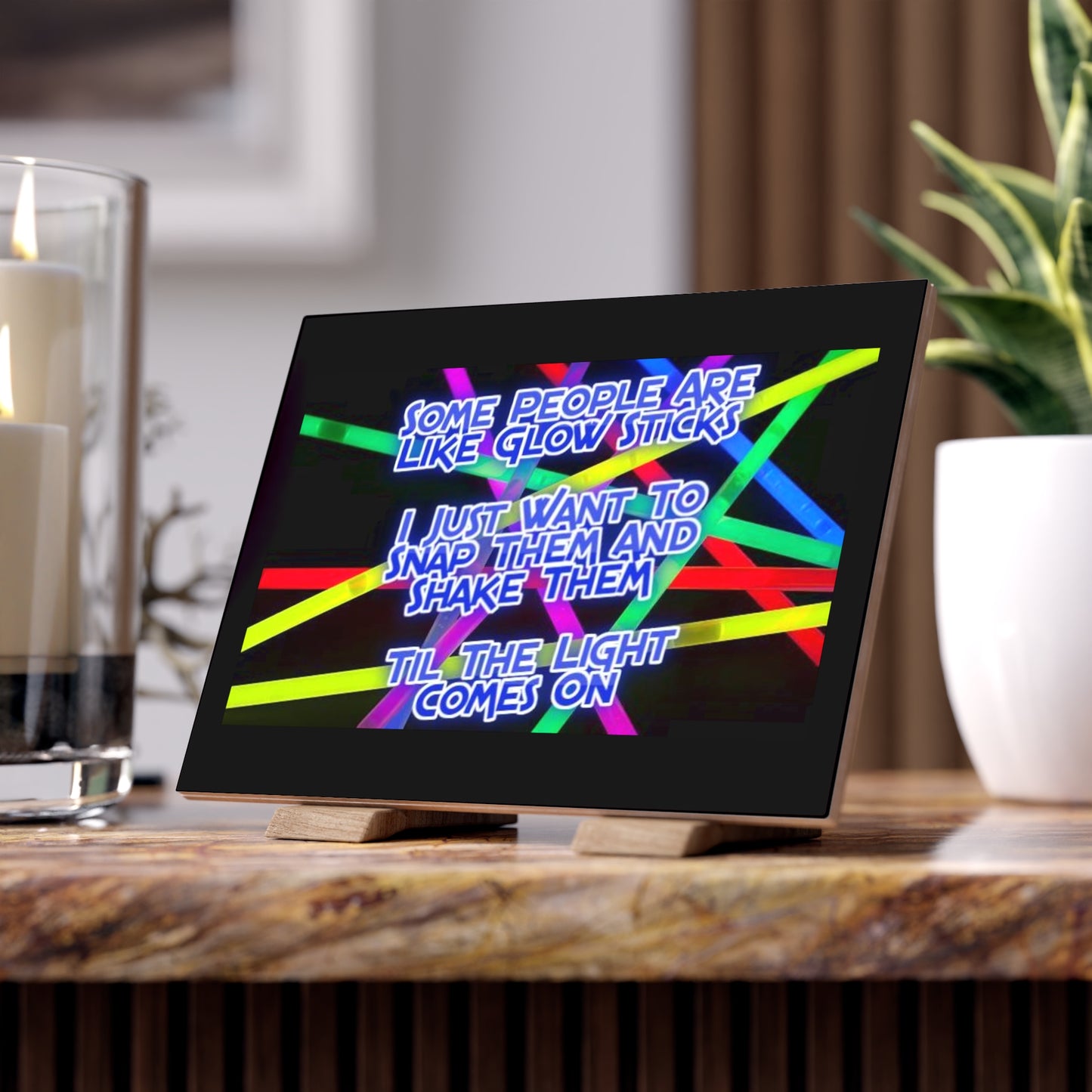 Glow Sticks Ceramic Photo Tile