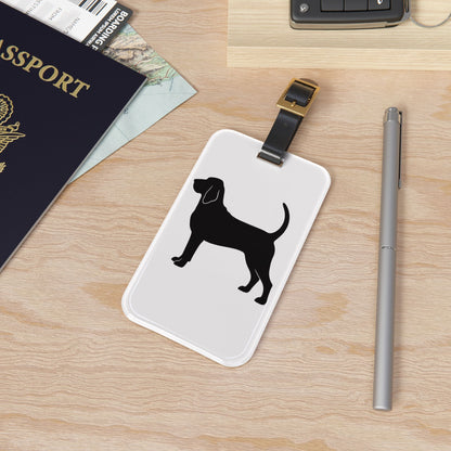 Bloodhound Silhouette Leather Strap Luggage Tag