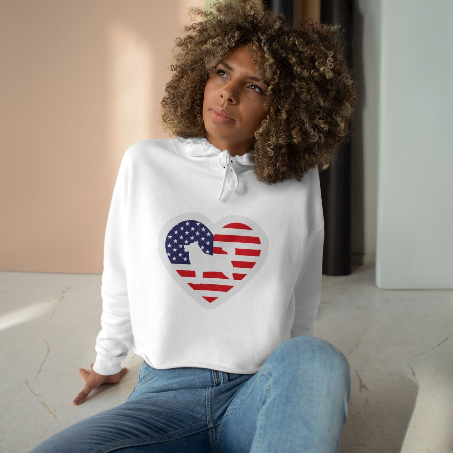 Malamute Flag Women's Crop Hoodie