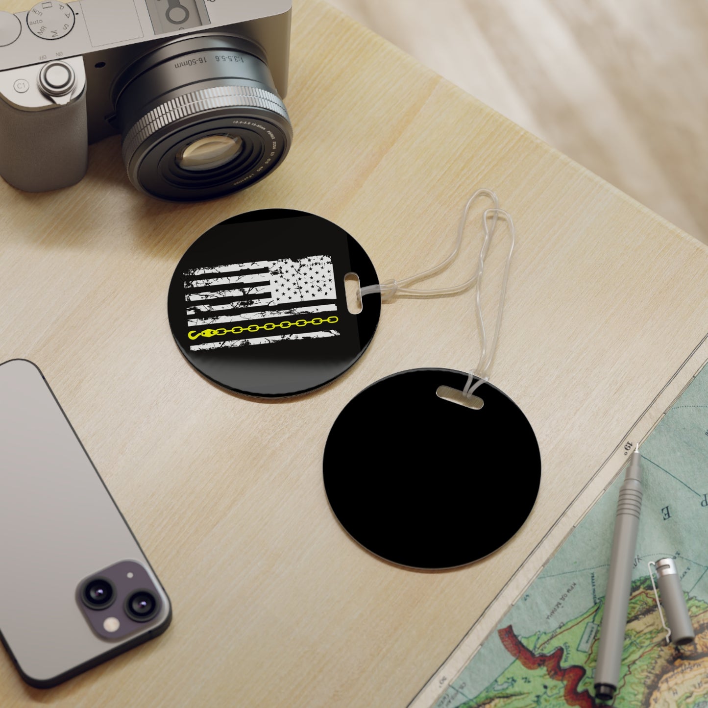 Thin Yellow Line Luggage Tag