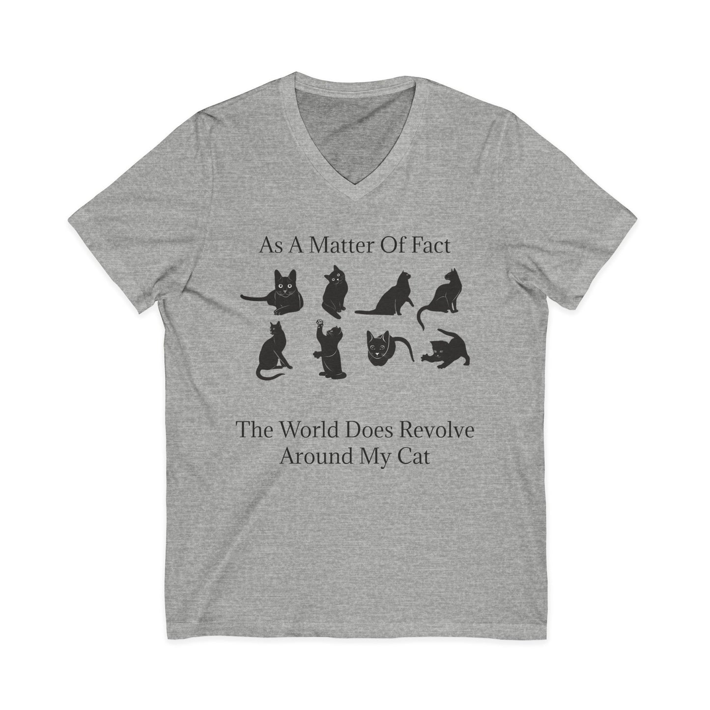 Matter Of Fact Cat Unisex Short Sleeve V-Neck Tee