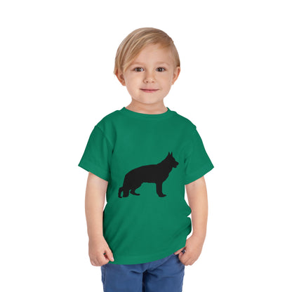 German Shepherd Silhouette Toddler Unisex Short Sleeve Crewneck Tee