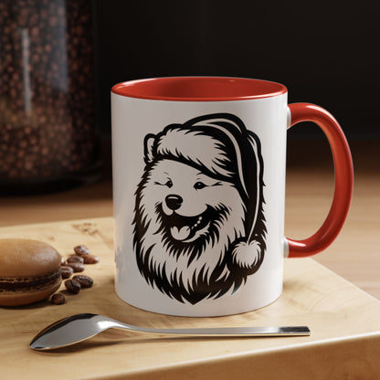 Santa Paws Samoyed 2-Tone Coffee Mug