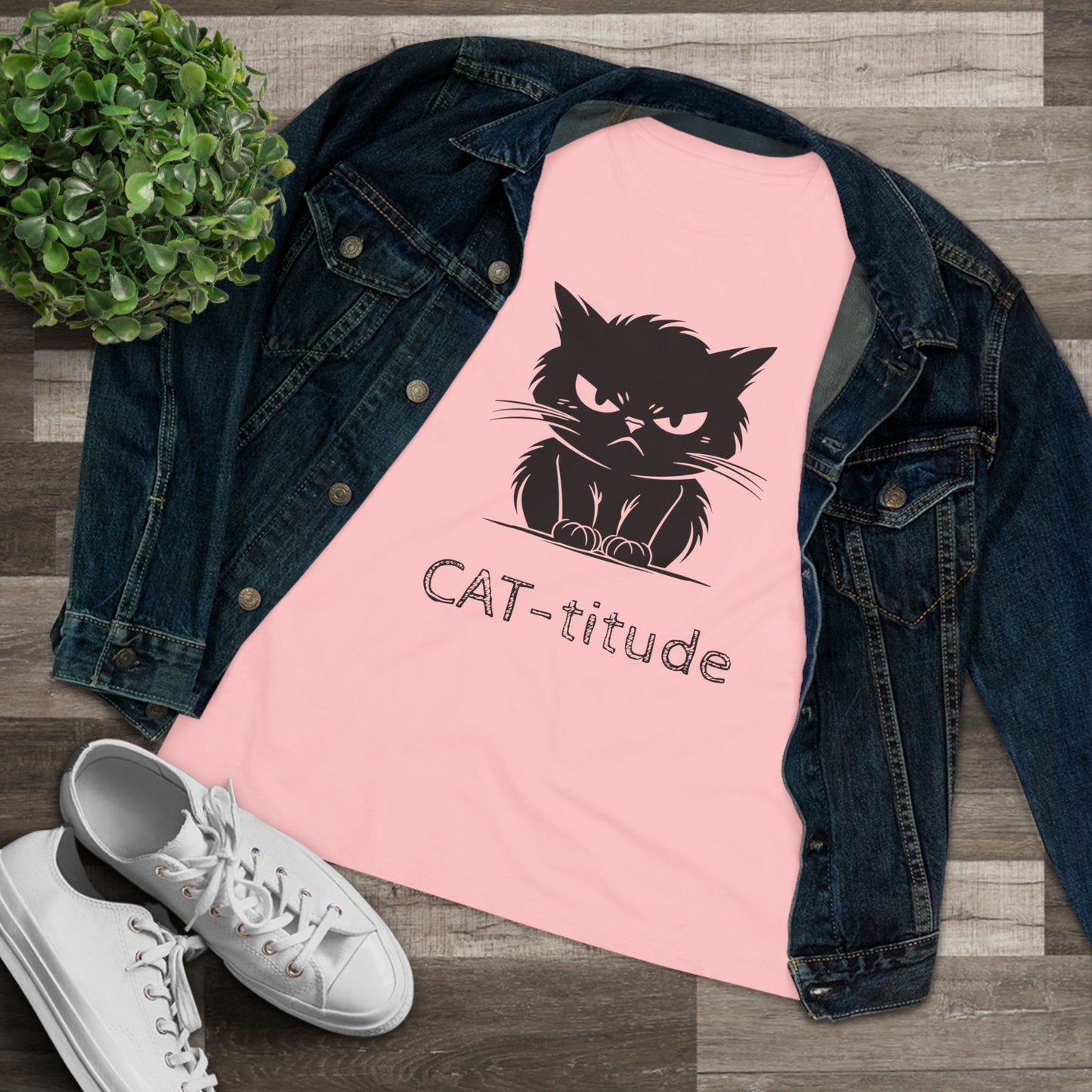 CAT-titude Women's Short Sleeve Crewneck Tee