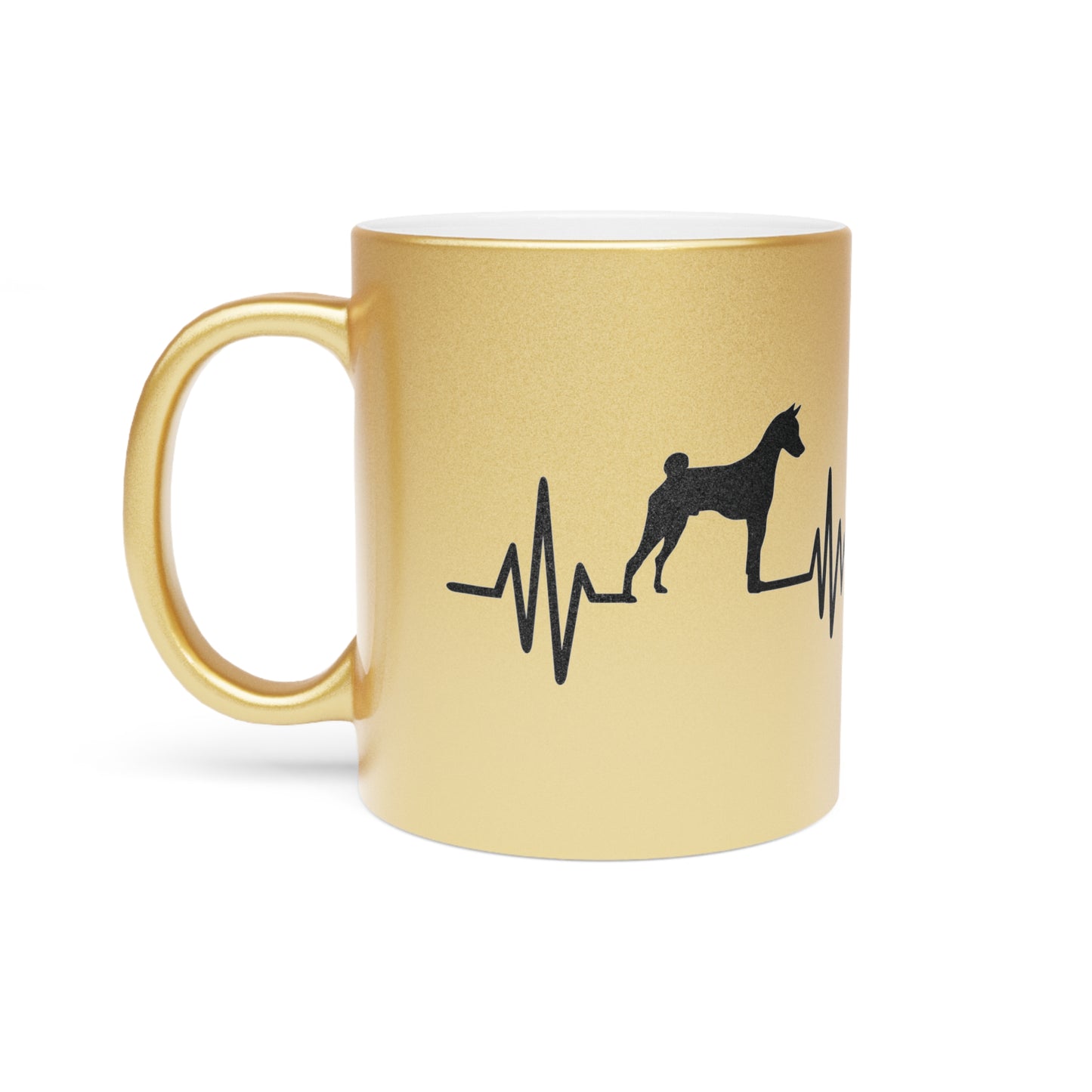 My Heart Beats For Basenjis Metallic Coffee Mug