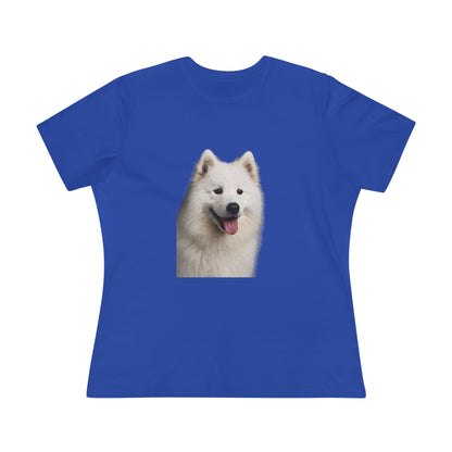 Samoyed Head Women's Short Sleeve Crewneck Tee