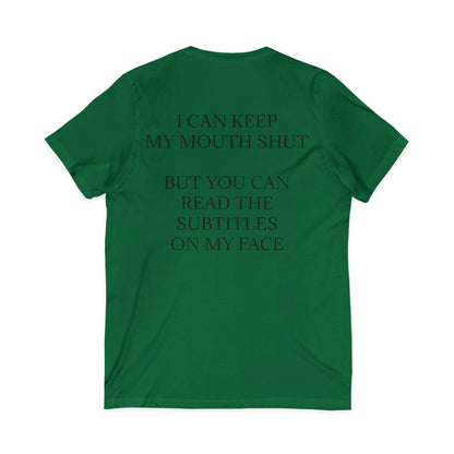 Subtitles Unisex Short Sleeve V-Neck Tee