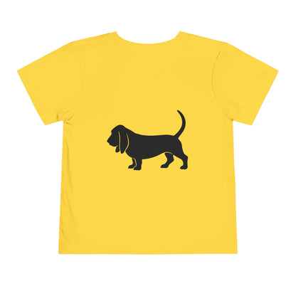 Basset Hound Silhouette Toddler Unisex Short Sleeve Crewneck Tee