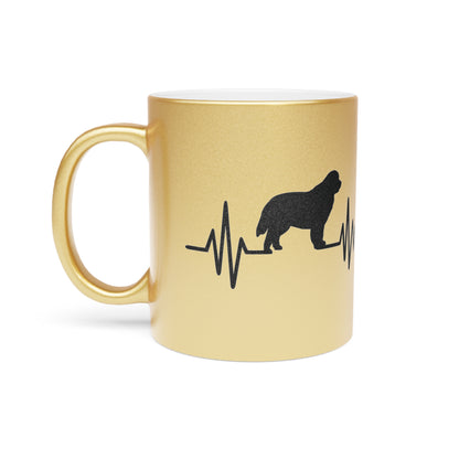 My Heart Beats For Newfies Metallic Coffee Mug