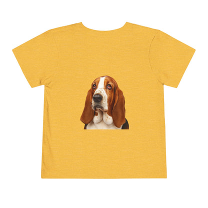 Basset Head Toddler Unisex Short Sleeve Crewneck Tee