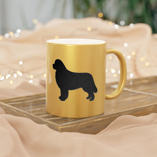 Newfie Silhouette Metallic Coffee Mug