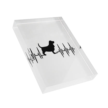 My Heart Beats For Basset Hounds Acrylic Photo Block