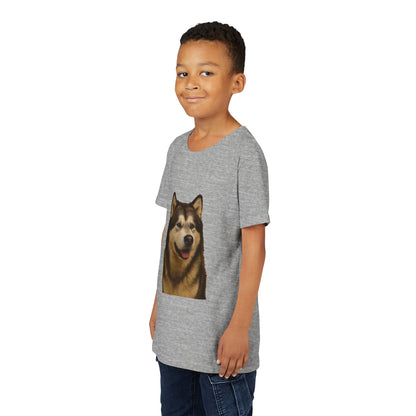 Malamute Head Youth Unisex Short Sleeve Crewneck Tee