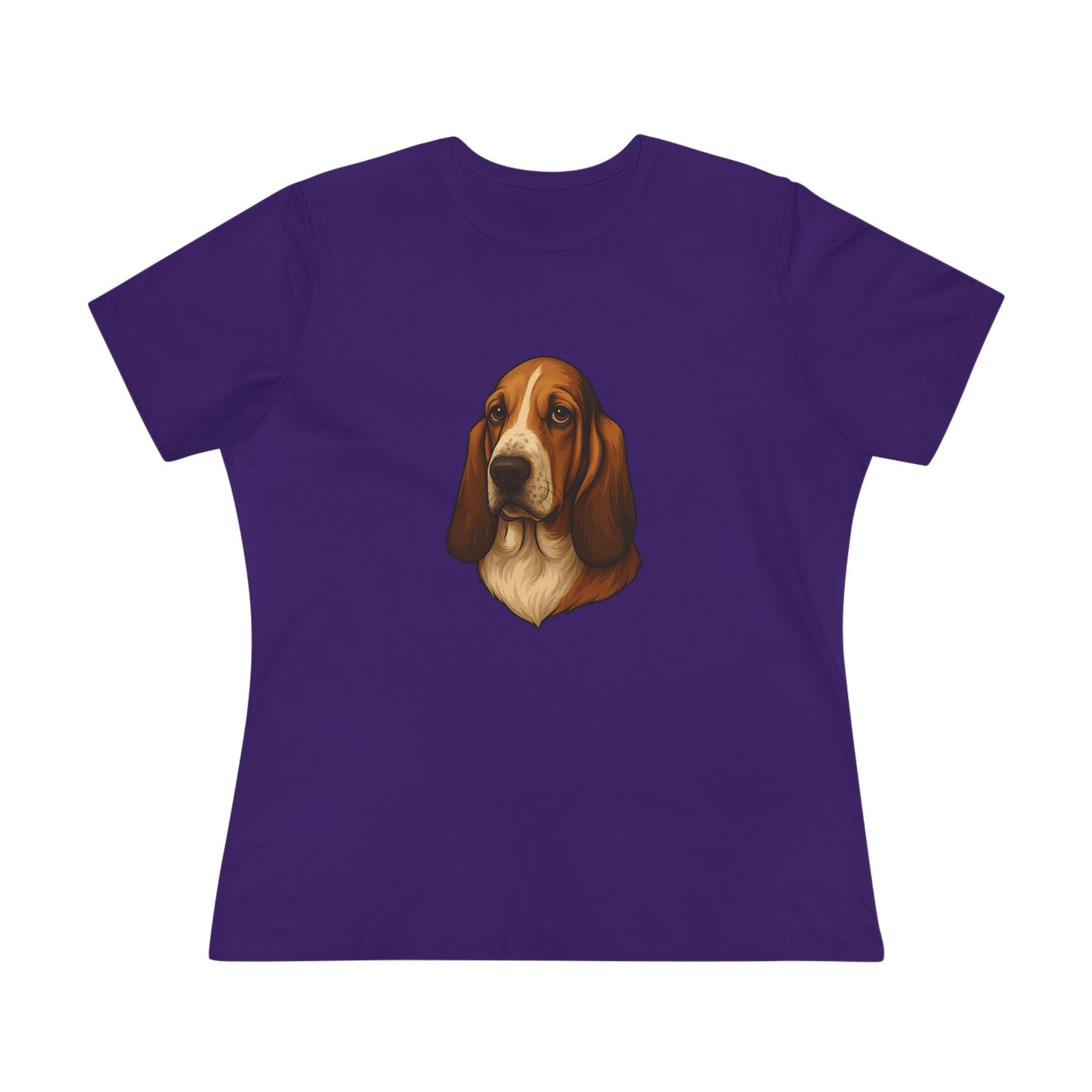 Basset Hound Head Women's Short Sleeve Crewneck Tee