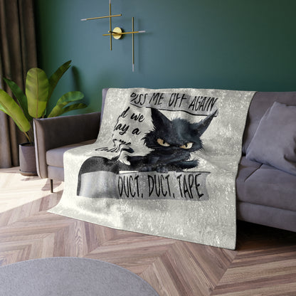 Duct, Duct, Tape Crushed Velvet Blanket