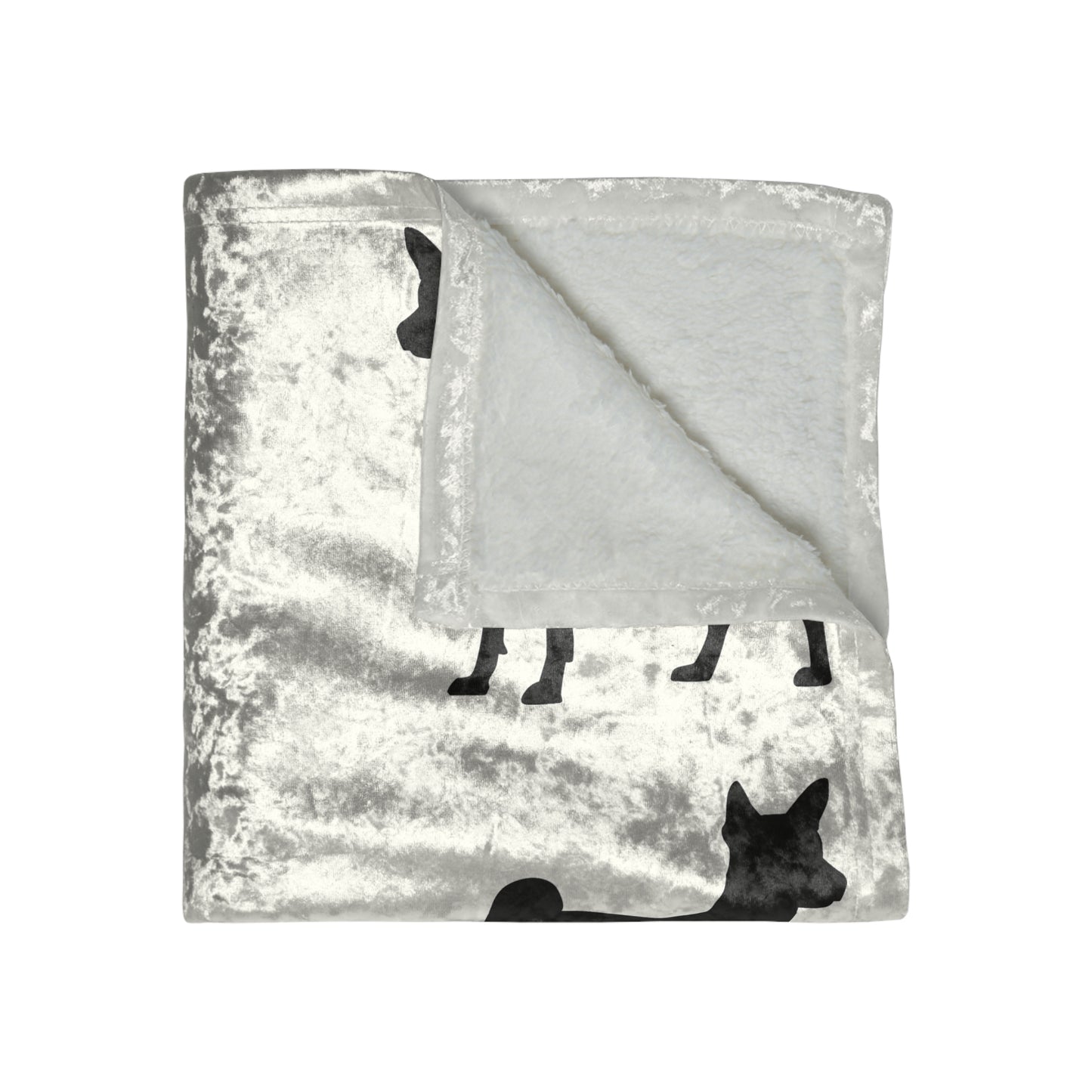 Basenji Silhouette Crushed Velvet Blanket