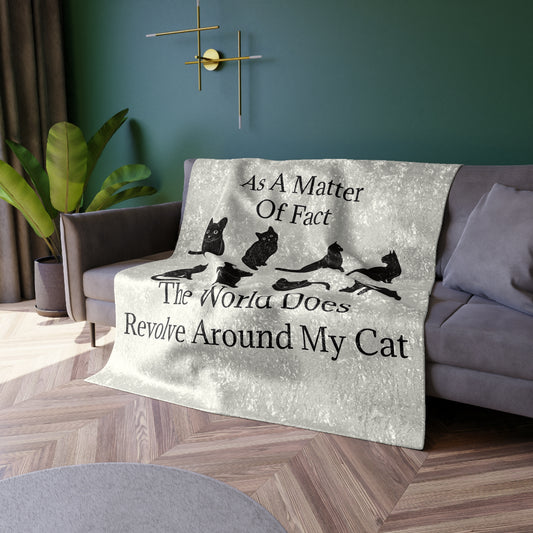 Matter Of Fact Cat Crushed Velvet Blanket
